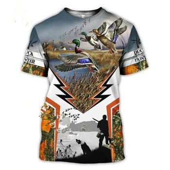 Lovački divlja patka, majica sa 3D ispis životinja, muška i ženska moda casual majica u stilu харадзюку, maskirne punk, 2021