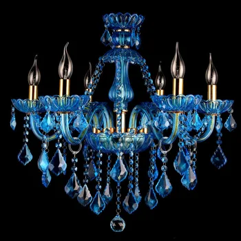 Luster plave Boje i Viseće svjetiljke Art Ukras Kristalnim Lusterima Moderna Europska Plava Kristalnim Lusterima K9 AC Villa Blue L