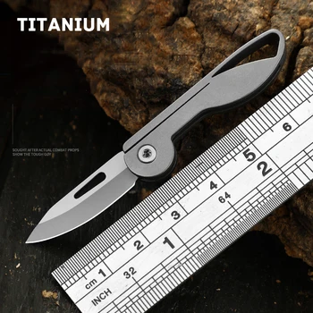 Mali Titanium Nož na Sklapanje Komunalnih Karambit Samoobrana Opstanak Višenamjenski Alat EDC Prijenosni Privjesak Džepni Nož-Otvarač Za Pisma