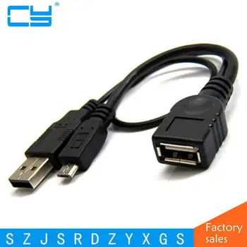 Micro USB 5-pinski konektor za povezivanje OTG kabel na USB priključak na kartici s priključkom USB napajanje Y Splitter