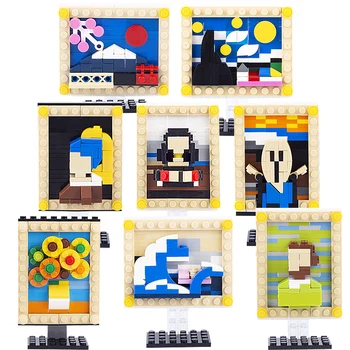 MOC Svjetsko Remek-djelo Gradivni Blokovi Mini Pixel Art Mozaik Klasična Slika niskonaponsku Biserna Girl DIY Cigle Igračke za djecu