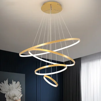 Moderni viseće svjetiljke led luster za blagovanje. Jednostavna ring luster za osvetljenje dnevnog boravka i Spavaće sobe. Kućni Unutarnja Dekorativna Rasvjeta