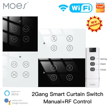 MOES Tuya Smart Life WiFi RF 2 Bande Dual Шторный Prekidač Sjenila Motora za Rolo S Google Home Alexa