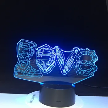 Moto Navijača Darove Led Mehanički Ljubav Modeliranje 3D noćna Svjetla Kreativni 7 Boja Promjena Luminaria Lampe za Kućni Dekor