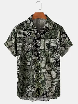 Muška majica Y2k hombre s uzorkom Paisley, kratka majica s 3D digitalni ispis, muška ulica havajski retro košulja Harajuku, muška košulja 1