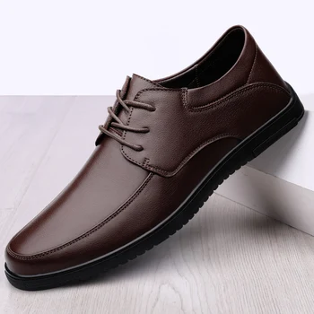 Muška službena obuća od manekenske cipele čipka-up Oxfords od prave kože Mondeno Cipele u retro stilu Elegantan radna Obuća za Poslovne modeliranje muške cipele