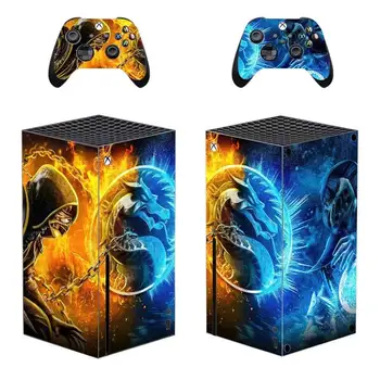 Naljepnica za kožu u stilu Mortal kombat Xbox Series X za Konzole i 2 Kontrolera, Vinil Naljepnica, Zaštitna Kože, Stil 1