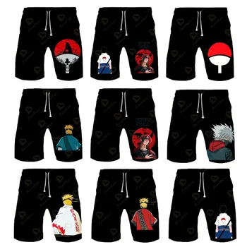 Naruto Gospodo Plaži Crne Kratke hlače s 3D Ispis, Plaža Odjeća, Brand Masculina De Shorts, Kratke hlače za Surfanje za Dječake, Быстросохнущие kratke hlače za Dečka