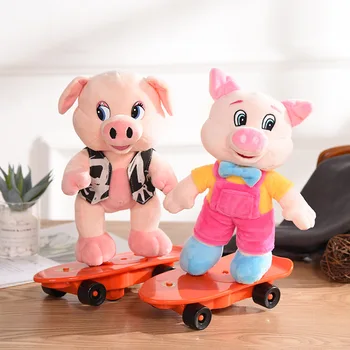 Nedavno Navedene Pliš Igračke Električni Skateboard Svinja Je Pas Konj Pjevanje I Glazba Ples Klizni Svinja Mekana Lutka Dječji Dar