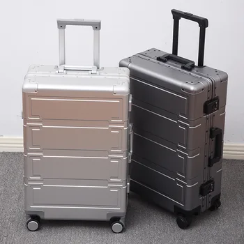Njemački potpuno aluminijski kofer za muškarce i žene, studentski modni kofer-kolica, metalni aluminij putni kofer, luksuzna torbica za sadnju