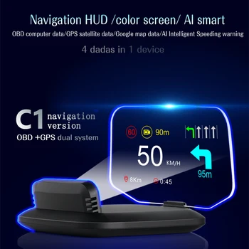 OBD Auto Elektronika HPD Prikaz Brzinomjera C1 Upozorenja o prekoračenju ograničenja brzine OBD2 GPS Najnoviji High-end i low-Cost Glavnom zaslonu