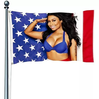 Običaj Niki Минаж Rap Seksi Zastavu SAD-90x150 cm, Poliester Glazbena Pjevačica i Zvijezda Art Dekor Zastave I Transparente