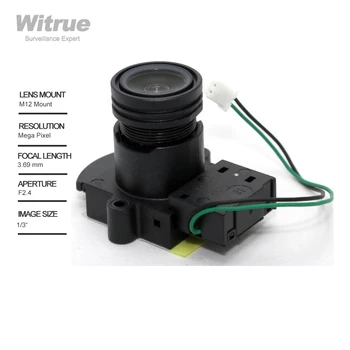 Objektiv Fotoaparata Witrue HD CCTV 3,69 mm 720P s Megapiksela Pričvršćivanja M12 Blende F2.4 sa IR filterom za Kamere za video Nadzor