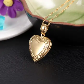 Ogrlica медальона srca boje zlata modni привесное s ugraviranim nakitom Lanac Srca