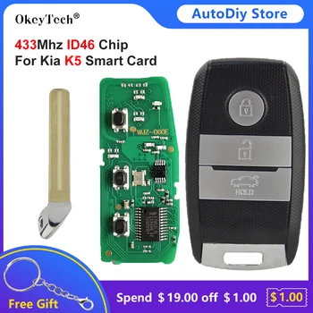 Okeytech 3 Tipke Smart Kartica za Daljinsko Upravljanje Privjesak Za Ključeve Kia K5 KX3 Sportage Sorento KeylessGo 433 Mhz Sa Čipom ID46 Redateljski Oštrica