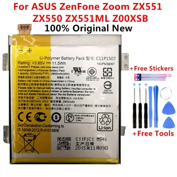 Original Bateriju velikog Kapaciteta ASUS C11P1507 Za ASUS ZenFone Zoom ZX551 ZX550 ZX551ML Z00XSB + Poklon Alate + Naljepnice