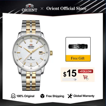 Originalni satovi Orient Mechan, Japanski Ručni Poslovne Satova za Muškarce, Bistra i Stražnji Poklopac od Kristala stakla, Snimljena iz Prodaje Model
