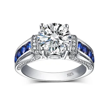 Ovi Prstenovi Od 925 Sterling Srebra 2ct 8 mm Okrugli Rez D VVS1 Dijamantni Prsten S муассанитом Vjenčanje College Godišnjicu Za Žene Nakit