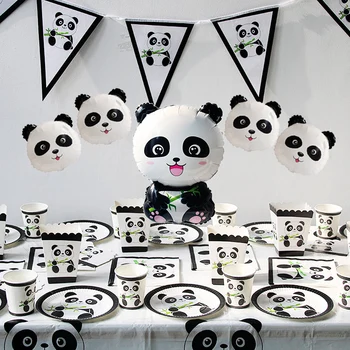 Panda Rođendan Folija Baloni Rođendan Uređenje Dječje Bambus Šumske Životinje Zračni Balon Dekor Za Dječju Dušu