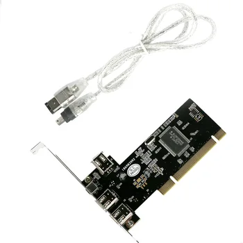 PCI 1394A 4 Priključka kartica za snimanje videa Kontroler Produžni kabel Kartice PCI Adapter 3x6 Pin 1x4pin kabel IEEE 1394 priključak za Firewire