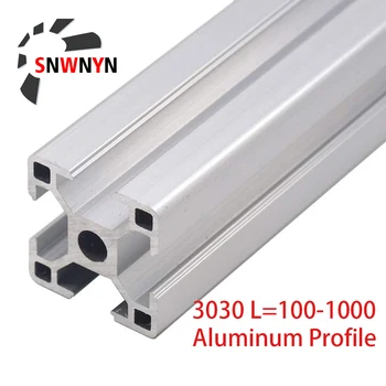 Pisač dijelovi CNC 3D 3030 Aluminijskog profila Europskog standarda 100-1000 mm Eloksirani Linearni Željeznički Aluminijski Profil Extrusion 3030 1 kom.