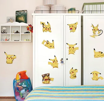 Pokemon japanski crtani Pikachu kawai dječja soba spavaća soba dječji vrtić vodootporan udaljiti naljepnice za zid Božićni pokloni