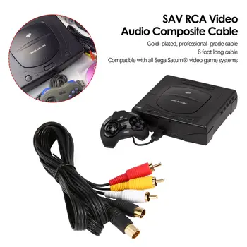 Pozlaćena Kompozitni Kabel SAV RCA Audio Video za Sega Saturn S-Video AV