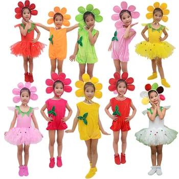 Prekrasan Cvjetni Plesni Kostim Za Djecu Kndergarten School Performance Odjeća Biljka Cosplay Odijevanje