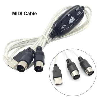 Pro USB ulaz-IZLAZ MIDI Kabel-ac adapter za PC za glazbu E-Tipkovnica Pretvarač MIDI Kabel USB ulaz-IZLAZ MIDI kabel