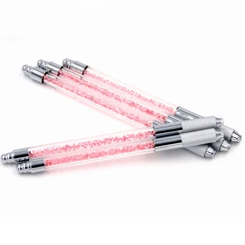 Profesionalna olovka tetovaže 1PC Microblading kristalna ružičaste ručno za šminkanje vez obrve 3D stalno