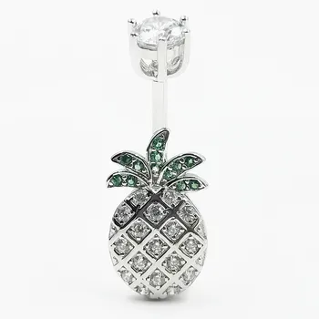 Prsten za Pupak od 925 sterling srebra, Slatka nakit za tijelo s пирсингом pupak u obliku ananasa za žene