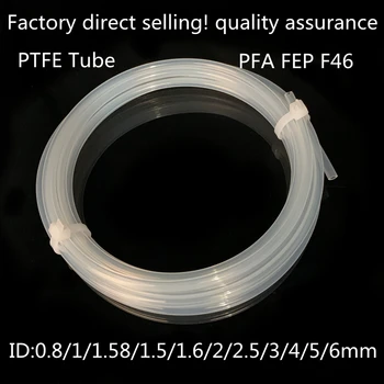 PTFE cijevi ID 0,8 1 1,5 1,6 2 2,5 3 4 5 6 mm F46 PFA FEP Izolirana Cijev Kruta Cijev Temperatura Otpornost na Koroziju, 600 U
