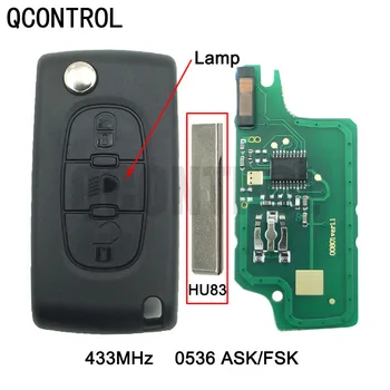 QCONTROL Novi Daljinski ključ 433 Mhz za CITROEN C2 C3 C4 C5 Berlingo Picasso Automatsko Zaključavanje Vrata (CE0536 ASK/FSK HU83 Blade)