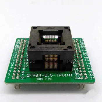 QFP64 TQFP64 LQFP64 Dizajn sa otvorenim krovom Korak выжигаемого utora 0,5 mm OTQ-64-0.5-01 Test adapter ZIF za programiranje flash memorije