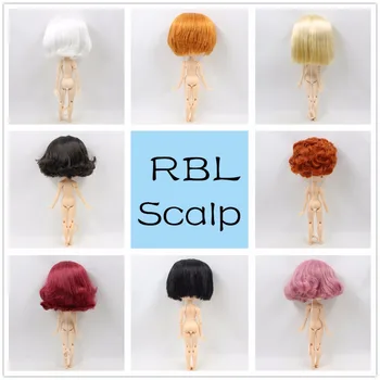 RBL Skalp 1/6 Blyth Lutka Perika muške i ženske kratke kose Serije, uključujući i tvrdi endoconch kupola smeđa s šiške/bez šiške šiške
