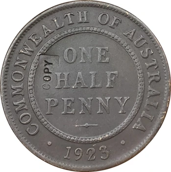 REPLIKA Double face 1923 Australija Primjerak kovanice u Полпенни 100% koper