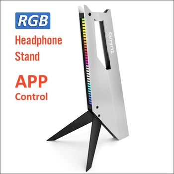RGB Aluminijski Stalak za Slušalice sa Podesivom Glazbenim Ritmom RGB rasvjeta, Upravljanje APLIKACIJOM Držač Slušalice Vješalica Pribor za Slušalice