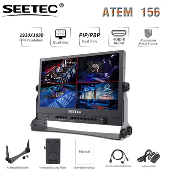 SEETEC ATEM156 15,6 Inčni Monitor Direktora Emitiranje s direktnim Prijenosom s 4 Ulaza HDMI Izlazima Quad Podijeljen Zaslon za ATEM Mini