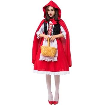 Seksi Odraslog Klasična Bajka Little Red Riding S Kapuljačom Kostim princeze Halloween Karneval Party Noćni Klub Cosplay Djevojka Haljina