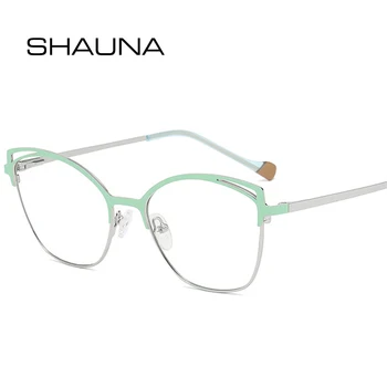 SHAUNA Klasicni Mačka Oko Medusobno Zglob Metalna Okvira Za Naočale, Ženska Moda Prozirne Anti-Plave Lagane Naočale Muška Optički Okvira
