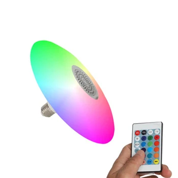 Smart RGB Bluetooth Glazba NLO Žarulja E27/B22 Držač žarulje s 24 tipke za daljinsko upravljanje AC85-260V 30 W NLO Audio Svjetlo