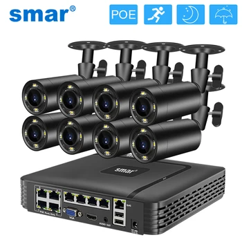 Smartdots.com ™ nema mogućnost Mini 2MP POE Kamera Sigurnosni Sustav za video Nadzor 8CH Komplet za video Nadzor Snimku Ai Otkrivanje Čovjeka, Boja Noćni Vid iCSee