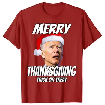 Smiješno Joe Biden i Veseo Dan Zahvalnosti Trik ili Poslastice t-Shirt Majice Božić