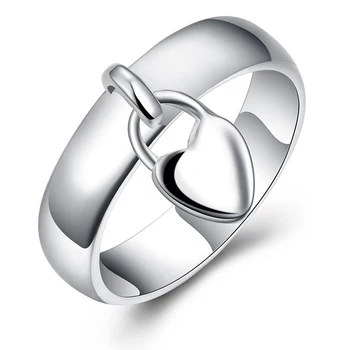 Srebra 925 Jednostavan Minimalistički Srce Prst Prsten za Žene Vjenčanja Vjenčani Izjava Nakit