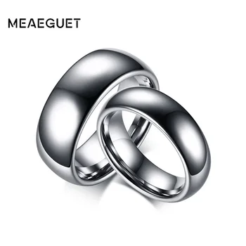 Srebrna Boja Volfram Karbida Za Muškarce Žene Vjenčani Prsten, Vjenčani Prsten Savez Par Nakit SAD Veličine 8 mm 6 mm