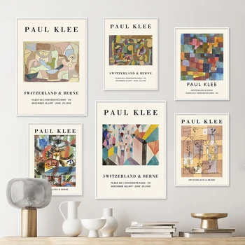 Sredinom Stoljeća Paul Klee Akvarel Šarene Apstraktne Zid Umjetnosti Platnu Slike Slike, Posteri i Ispisuje Dnevni boravak Kućni Dekor