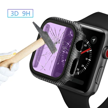 Staklo + Torbica Za Apple watch Torbica iWatch 38 mm 42 mm Branik od karbonskih vlakana + Zaštitna folija za zaslon Apple Watch series 5 4 3 44 mm 40 mm