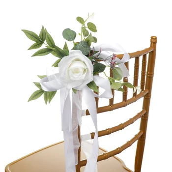 Svadbena Dekoracija Stolica Buket Umjetnih Boja Lažni Cvijeće za Vjenčanje u Boho stilu Prijem Crkvene Stolice Klupa