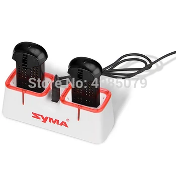 SYMA X22W Lipo baterija 2 kom Crna i stalak za punjenje za SYMA X22/X22W Rezervni Dijelovi za radio Zrakoplova 3,7 400 mah Baterija Crna