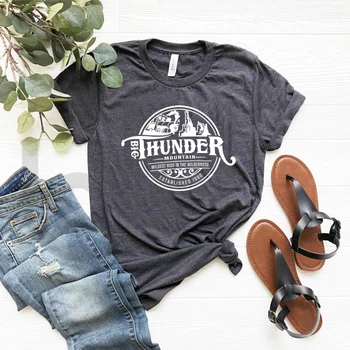 T-shirt Big Thunder Mountain, t-Shirt Magic Kingdom, Klasicni Majica za Obiteljski odmor, Unisex, Grafički Majice, Svakodnevne Vrhovima, Estetski Odijevanje